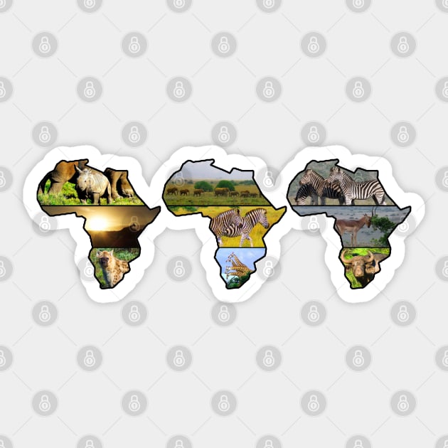 African Wildlife Continent Trio Sticker by PathblazerStudios